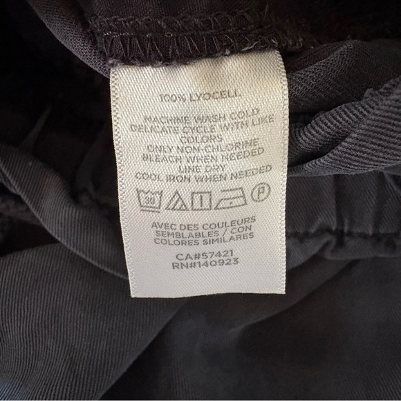 LOFT Black Wide Leg Drawstring Pants‎ Size Large 100% Lyocell - Picture 8 of 9